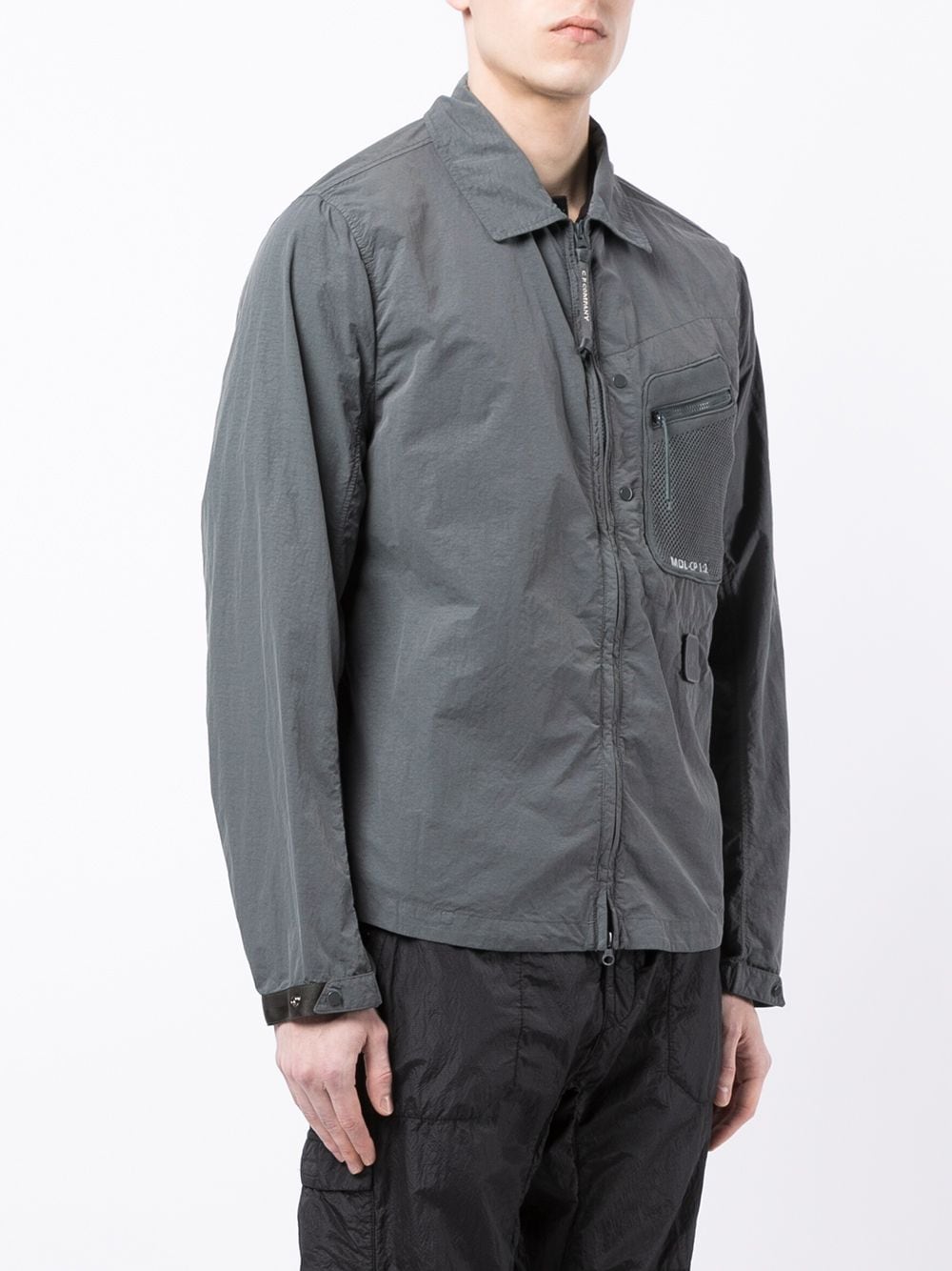 C.P. COMPANY Mesh pocket shirt jacket Grey - MAISONDEFASHION.COM