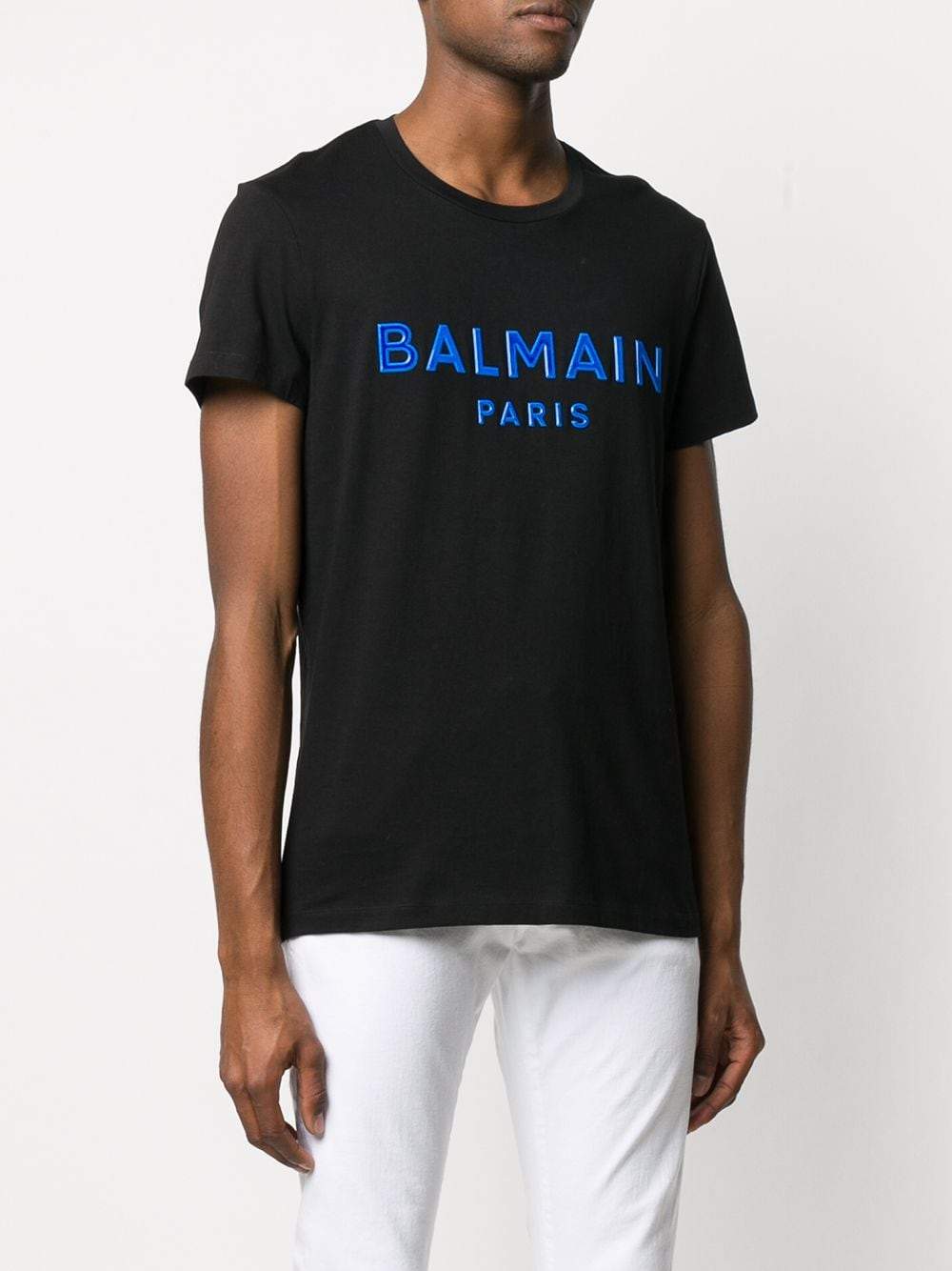 BALMAIN gel logo t-shirt black/blue - Maison De Fashion 