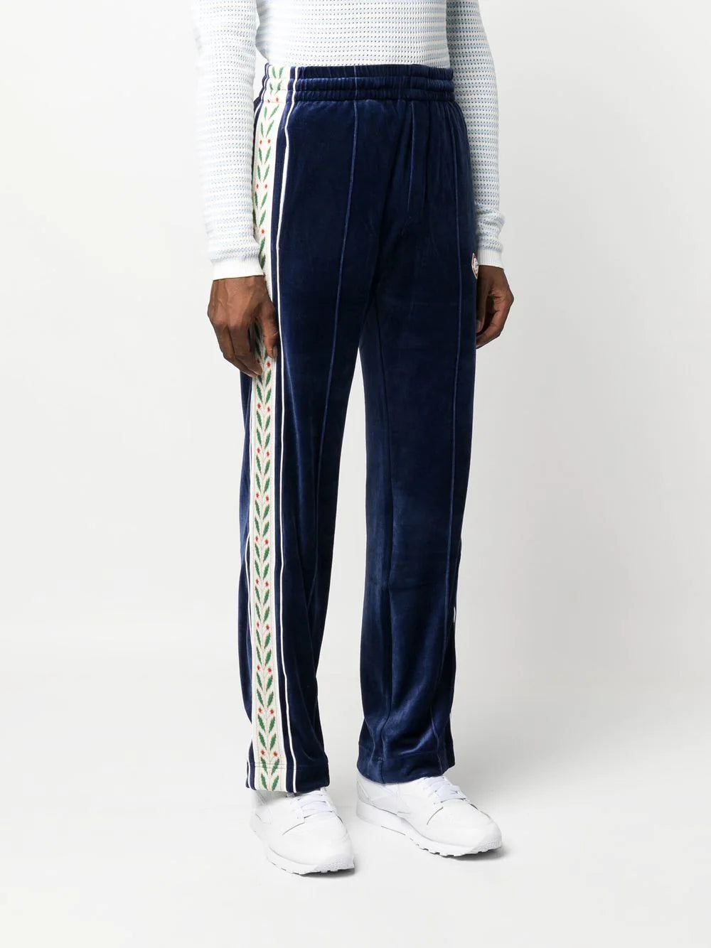 CASABLANCA Side-stripe Laurel Track Pants Blue/Multicolour - MAISONDEFASHION.COM