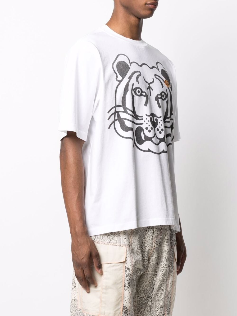 KENZO K Tiger Print T-Shirt White - MAISONDEFASHION.COM