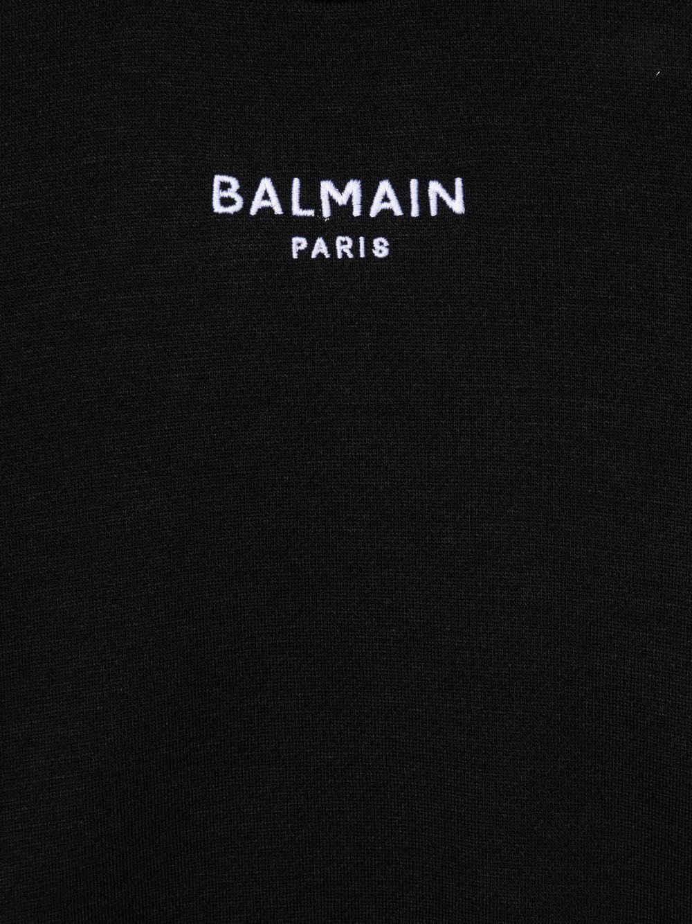 BALMAIN KIDS Logo-embroidered sweatshirt Black - MAISONDEFASHION.COM