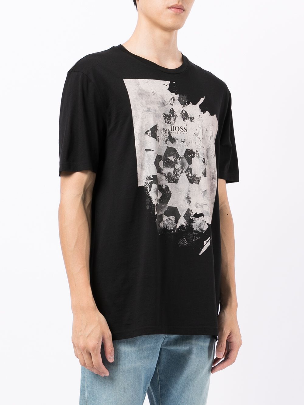 BOSS Graphic-print cotton T-Shirt Black - MAISONDEFASHION.COM