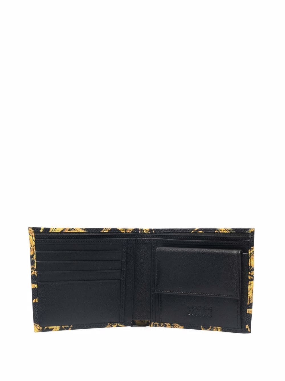 VERSACE JEANS COUTURE Baroque Print Wallet Black - MAISONDEFASHION.COM