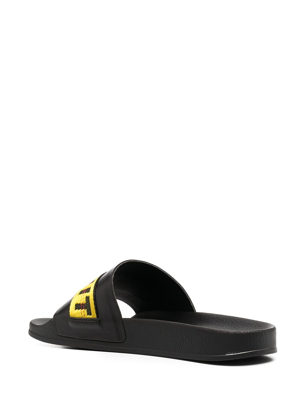 OFF-WHITE Industrial Belt Sliders Black/Yellow - Maison De Fashion 