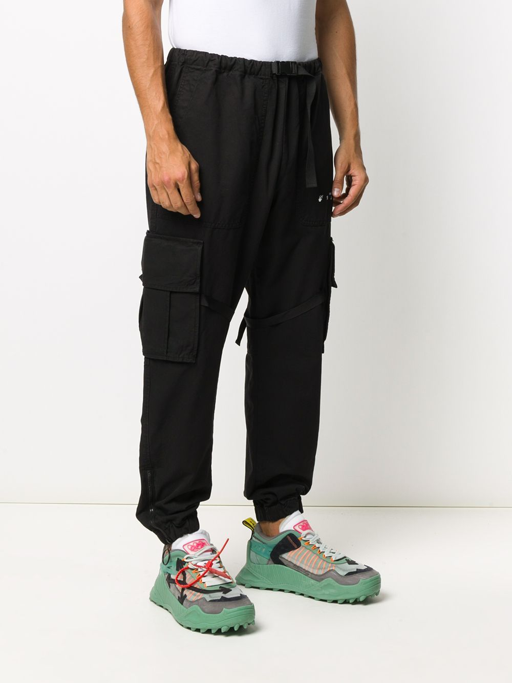 OFF-WHITE Logo Cotton Cargo Pant Black - Maison De Fashion 