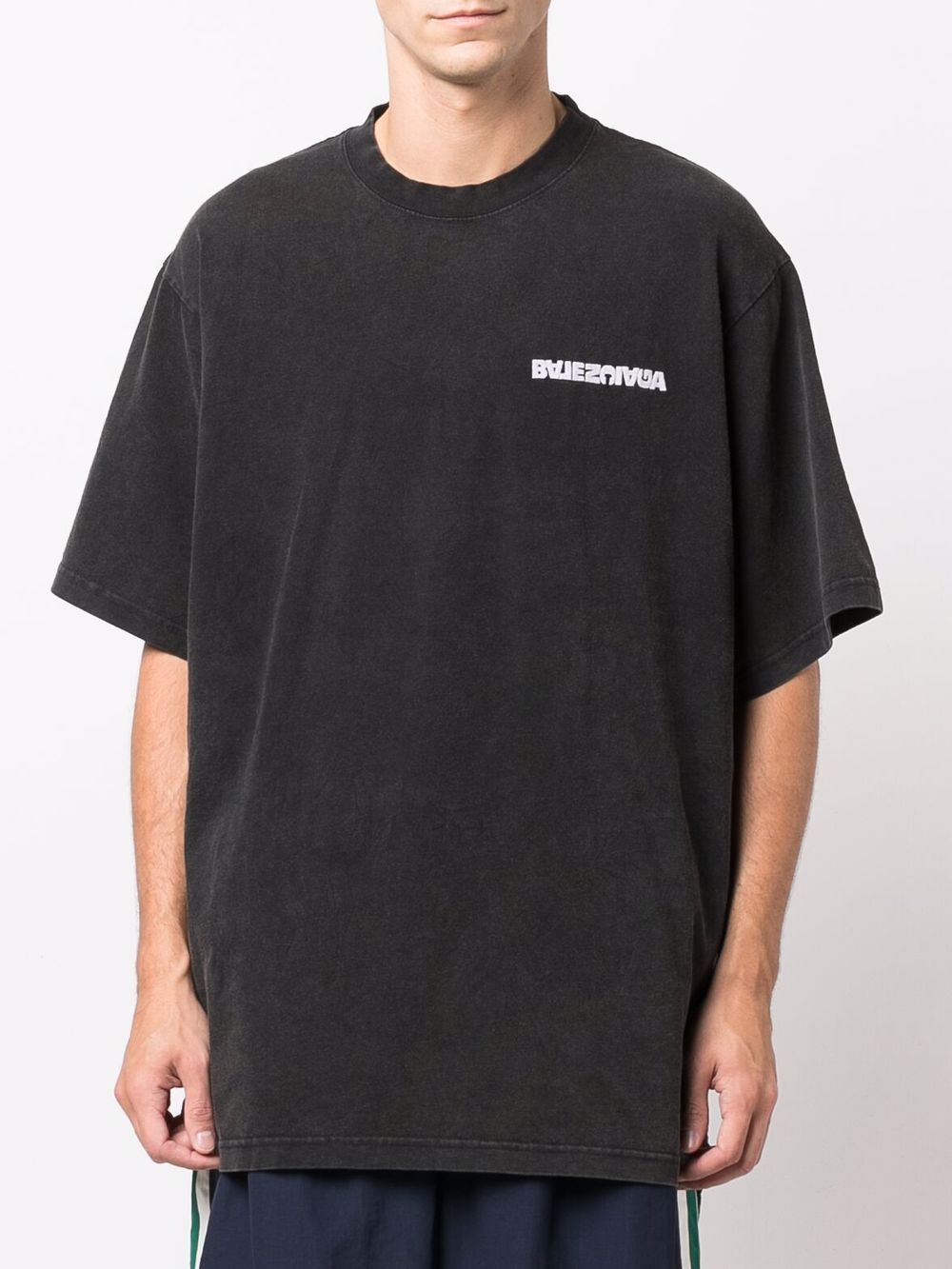 BALENCIAGA Turn Logo T-Shirt Black - MAISONDEFASHION.COM