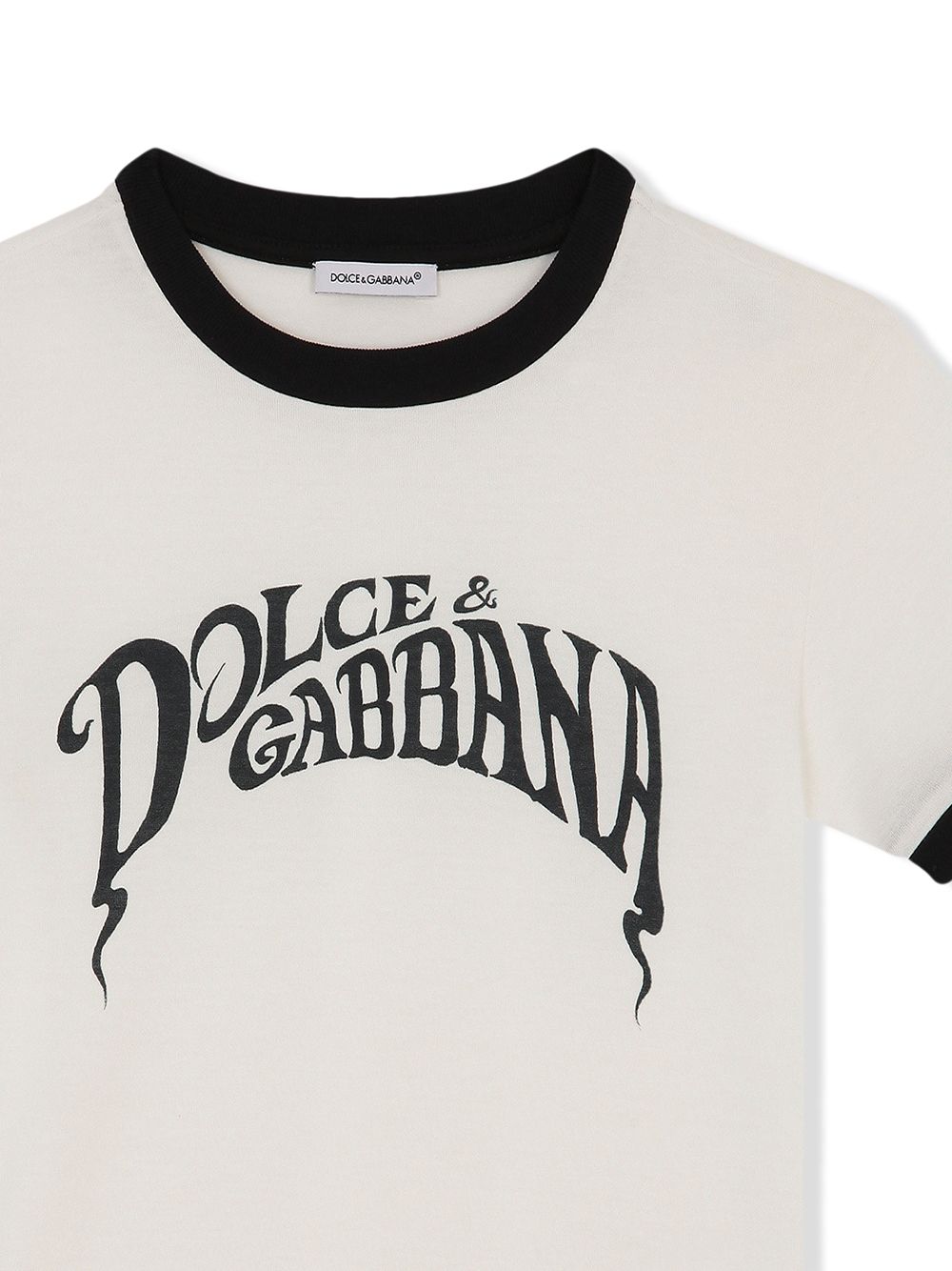 DOLCE & GABBANA KIDS Logo print short-sleeved T-shirt White - MAISONDEFASHION.COM