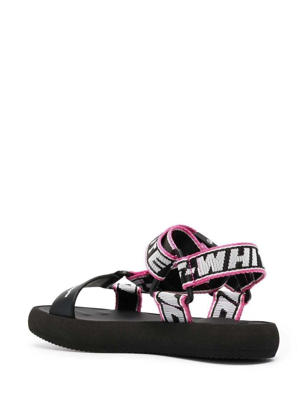 OFF-WHITE WOMEN Trek logo-strap sandals Black/Pink - MAISONDEFASHION.COM