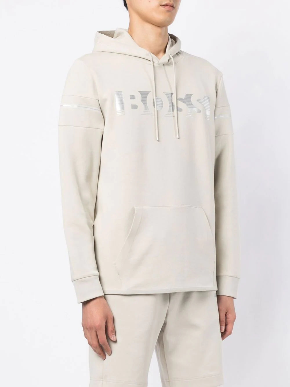 BOSS Hooded Sweatshirt Light Beige - MAISONDEFASHION.COM