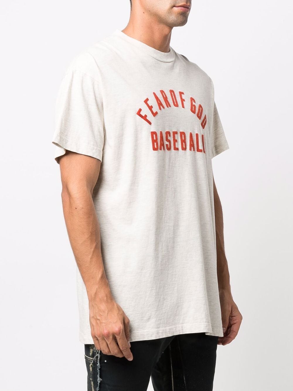 FEAR OF GOD Baseball Logo T-Shirt Cream - MAISONDEFASHION.COM