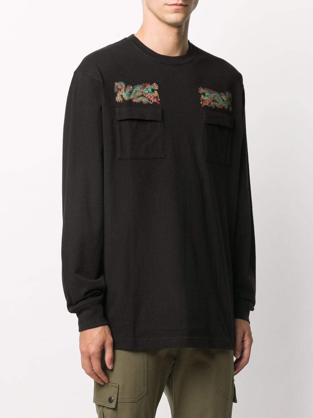 MAHARISHI Liberty Dragon Long Sleeve T-Shirt Black - Maison De Fashion 