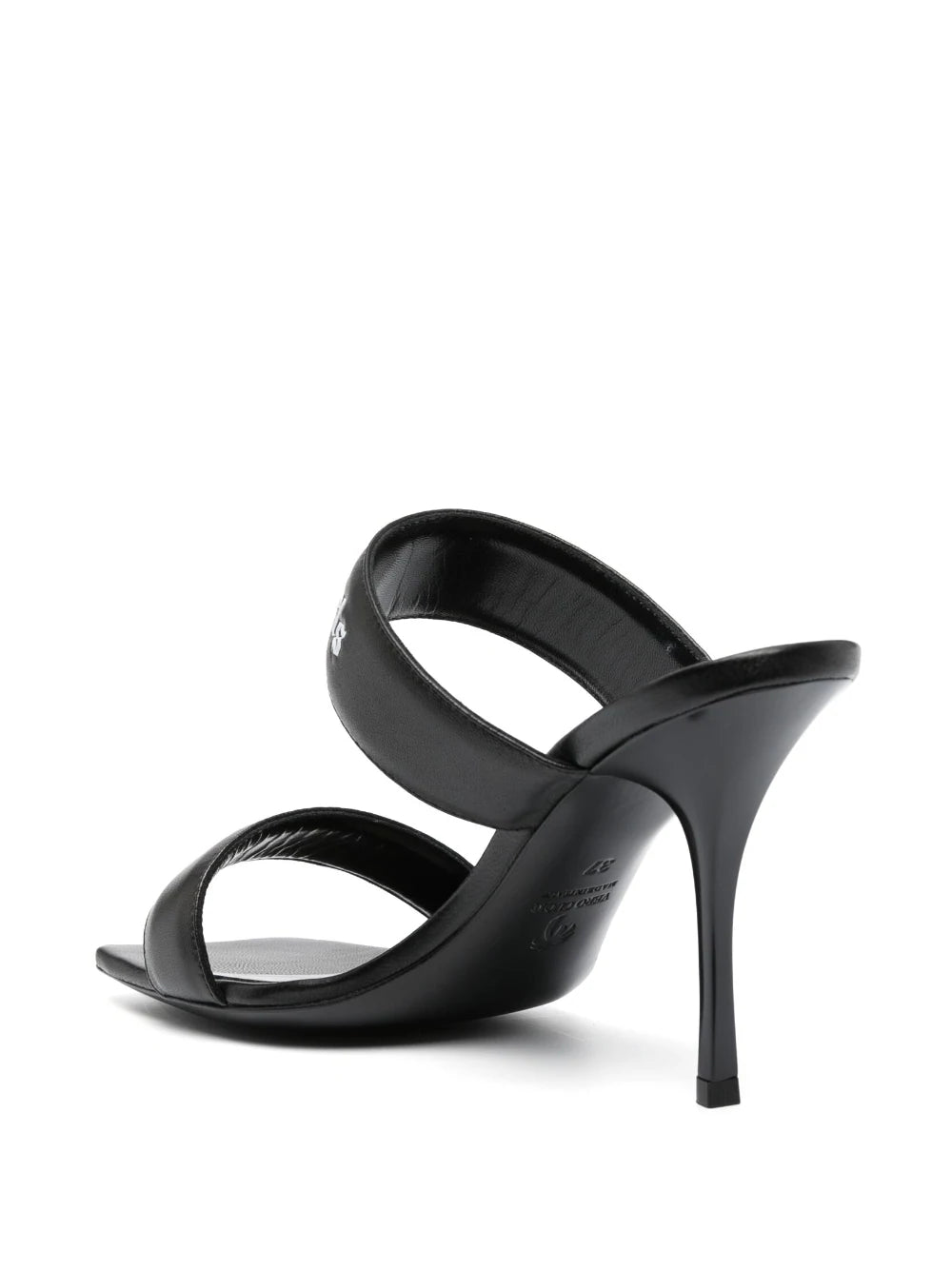 PALM ANGELS WOMEN PA Logo Band Sandal 90 Black/White - MAISONDEFASHION.COM