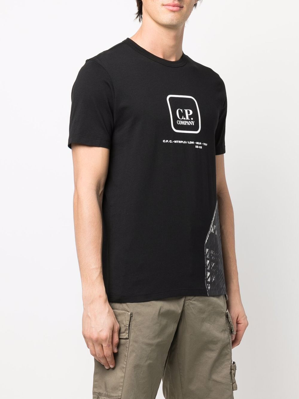 C.P. COMPANY Logo-print cotton T-shirt Black - MAISONDEFASHION.COM