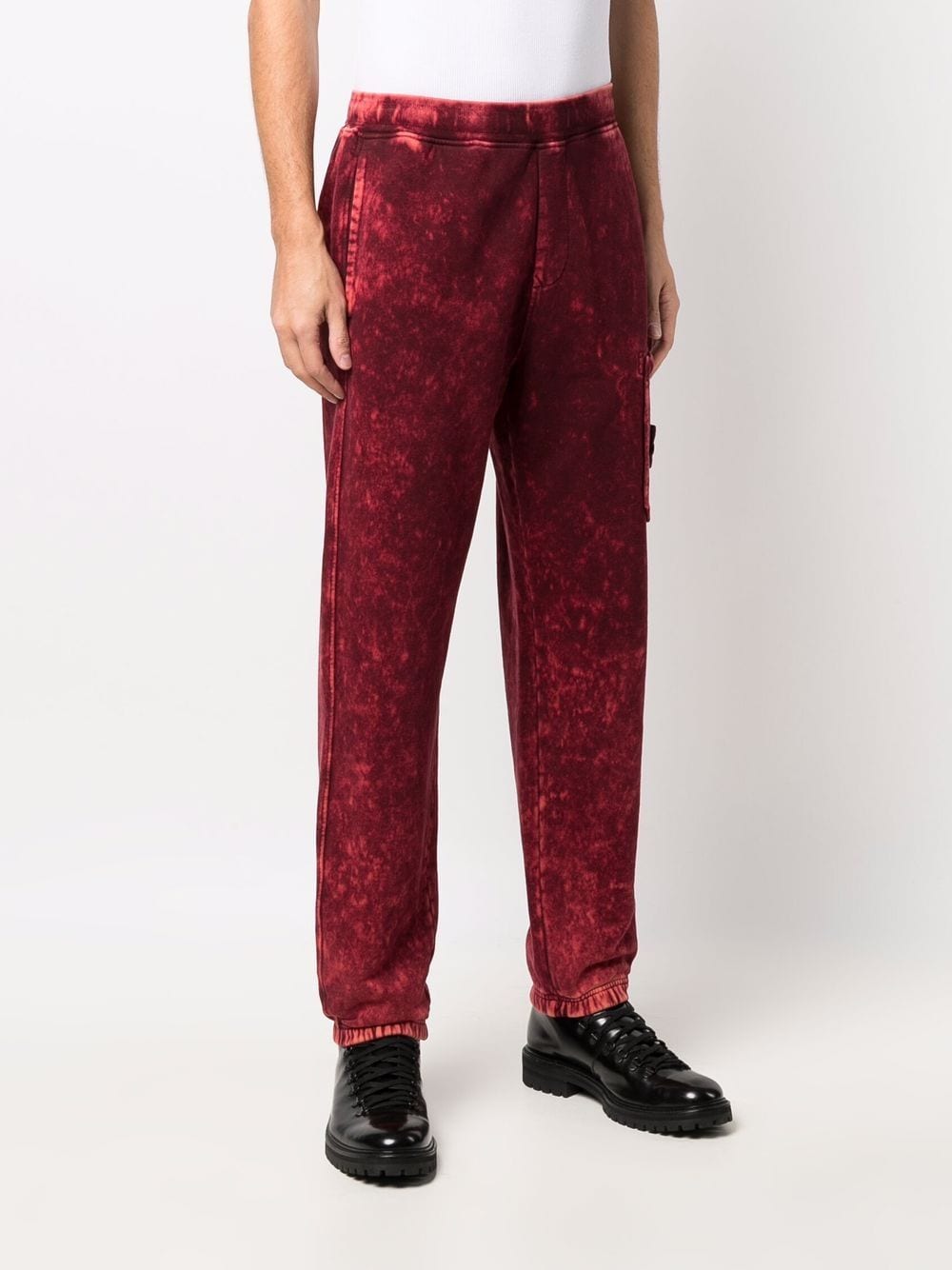 STONE ISLAND Logo Patch Sweatpants Red - MAISONDEFASHION.COM