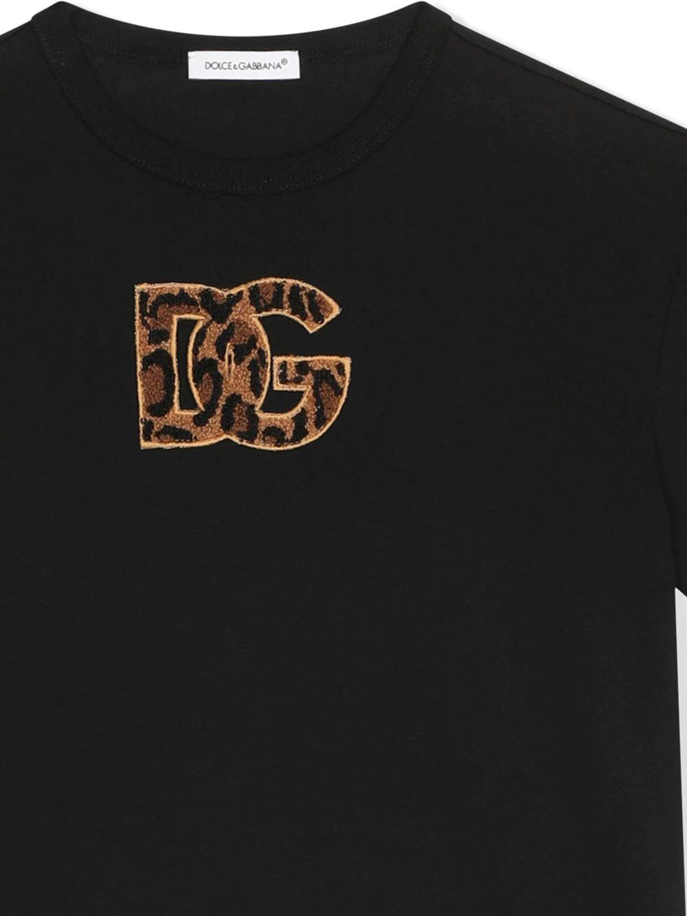 DOLCE & GABBANA KIDS Logo T-shirt Black/Brown - MAISONDEFASHION.COM