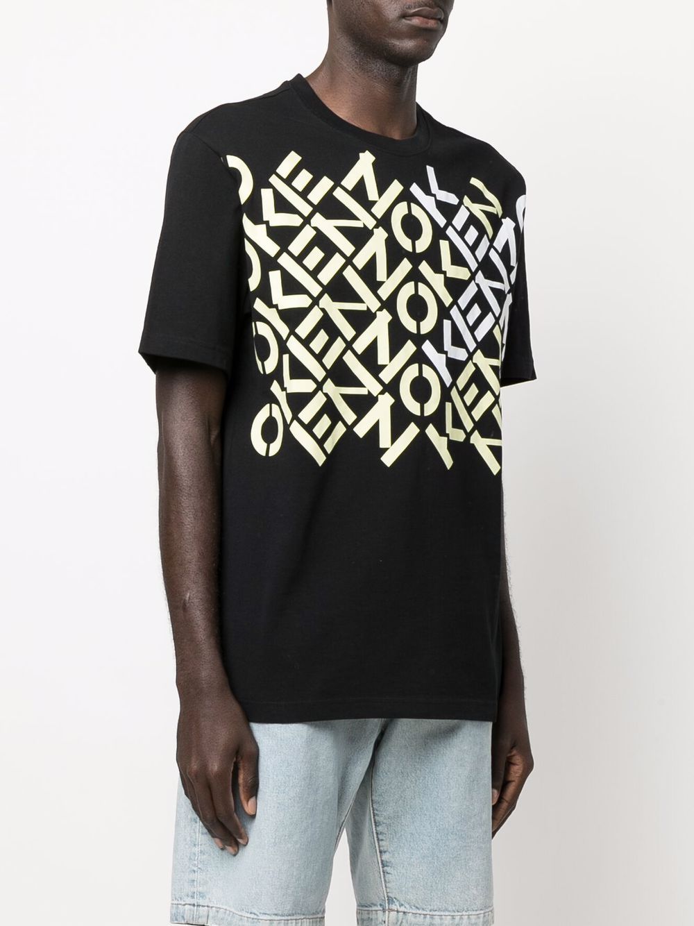 KENZO Sport Diagonal Logo T-Shirt Black - MAISONDEFASHION.COM