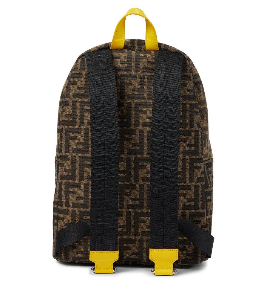 FENDI KIDS Rainbow Eyes FF-logo backpack Brown - MAISONDEFASHION.COM