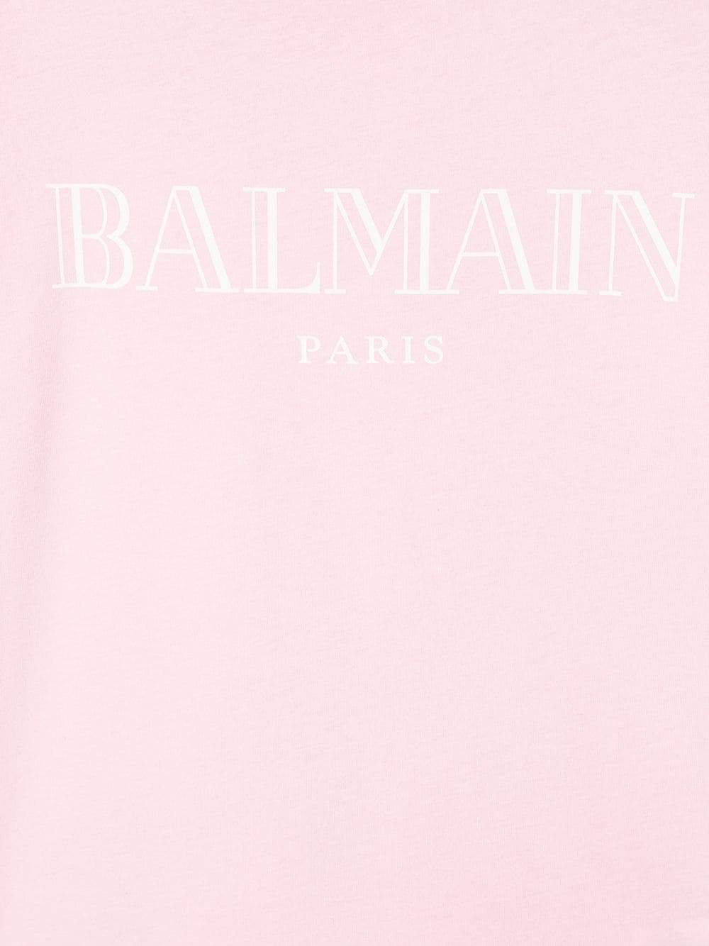 BALMAIN KIDS classic logo t-shirt pink - Maison De Fashion 