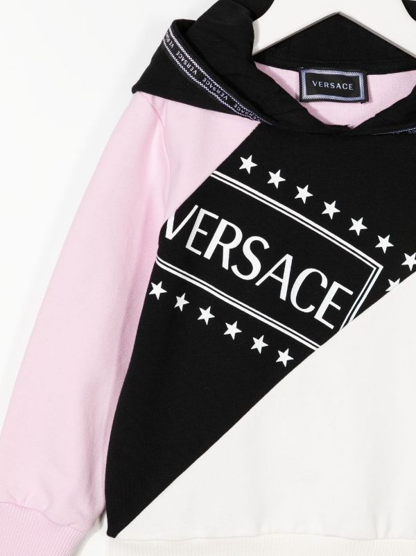 VERSACE KIDS logo panelled sweatshirt - MAISONDEFASHION.COM