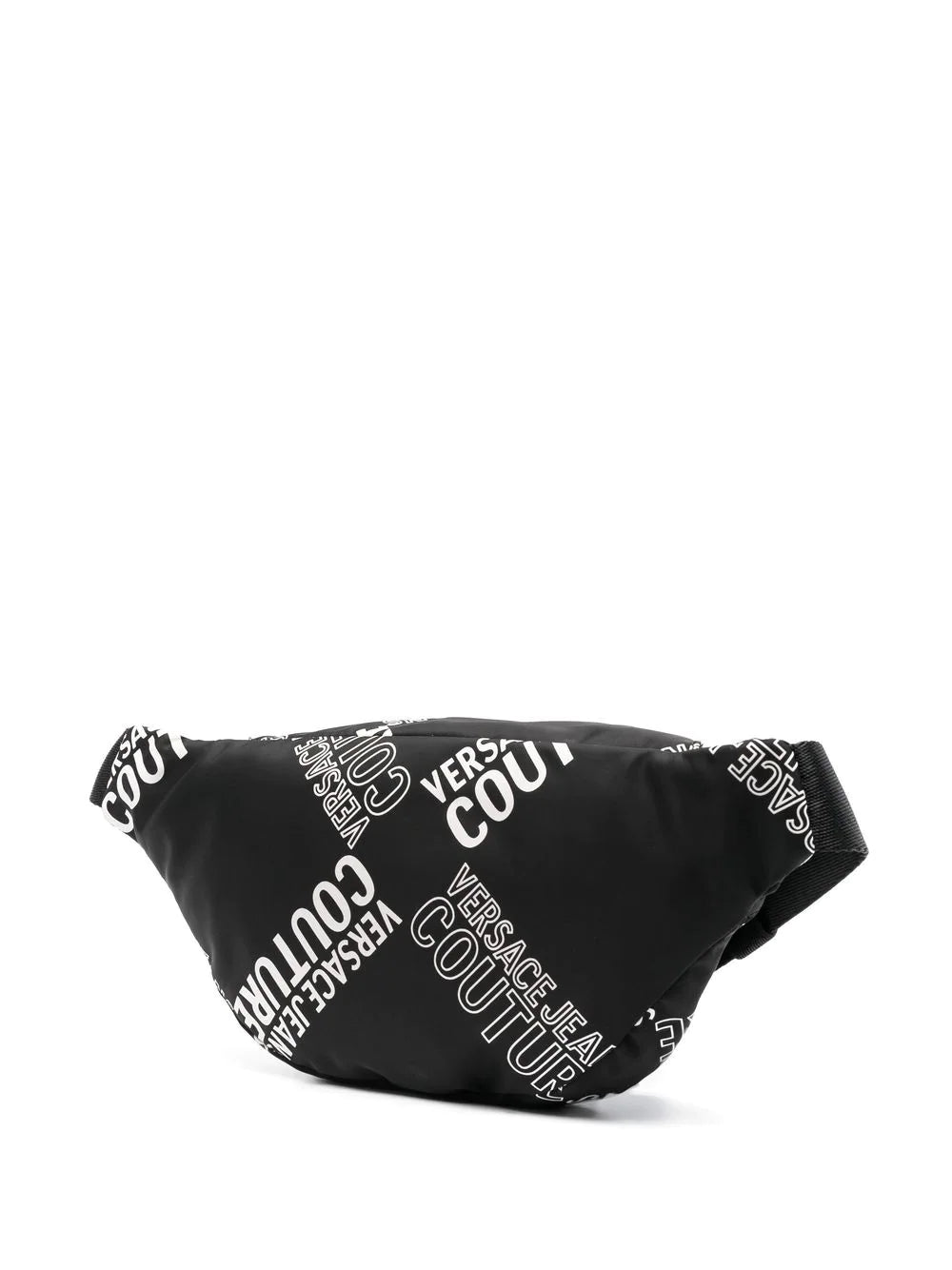 VERSACE All Over Logo Print Belt Bag Black/White - MAISONDEFASHION.COM