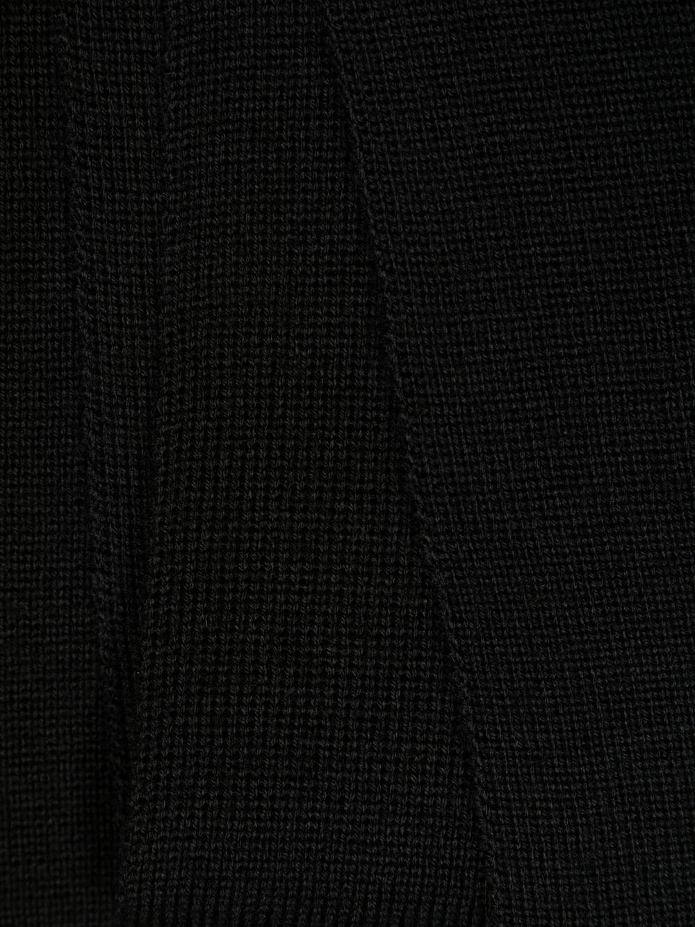 BOSS Waffle Knitted Wool-blend Scarf Black - MAISONDEFASHION.COM