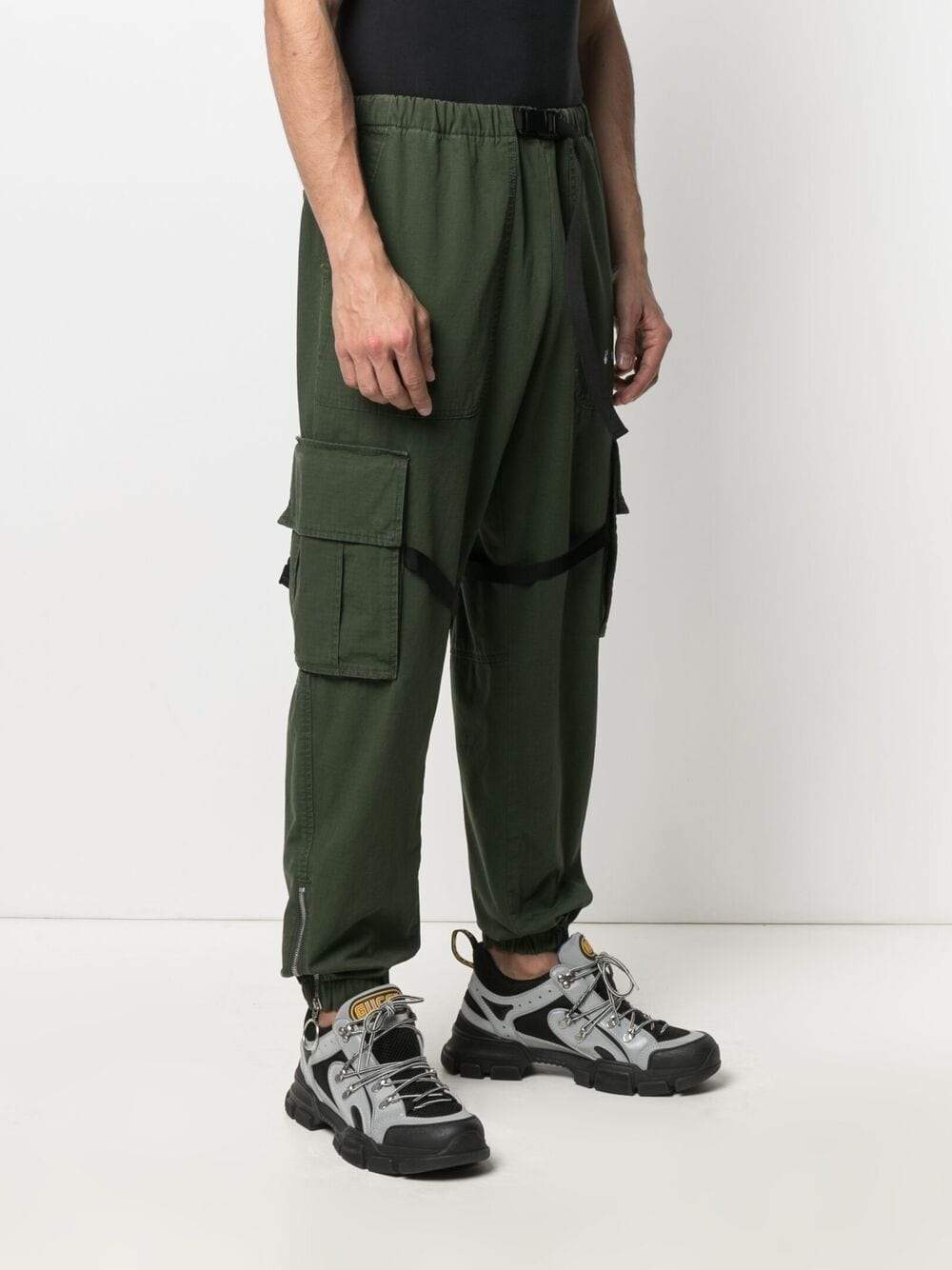 OFF-WHITE Parachute Cargo Trousers Green - MAISONDEFASHION.COM
