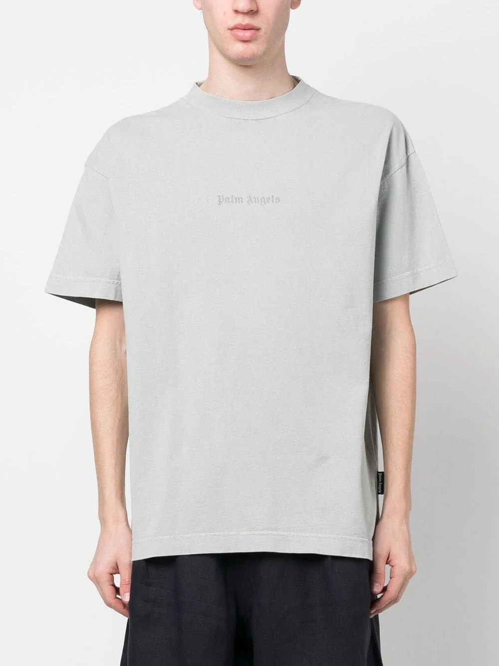 PALM ANGELS GD Reverse Logo Tee Light Grey - MAISONDEFASHION.COM