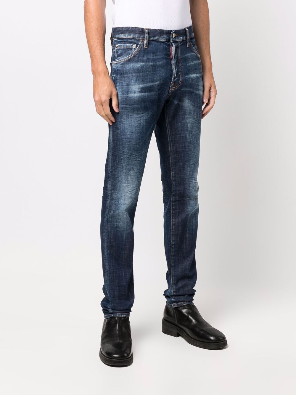 DSQUARED2 Faded Slim Cut Jeans Blue - MAISONDEFASHION.COM