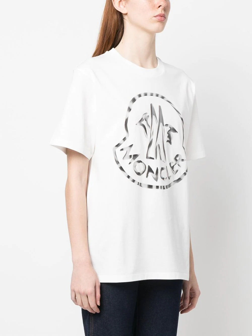 MONCLER WOMEN Logo Print T-Shirt White - MAISONDEFASHION.COM