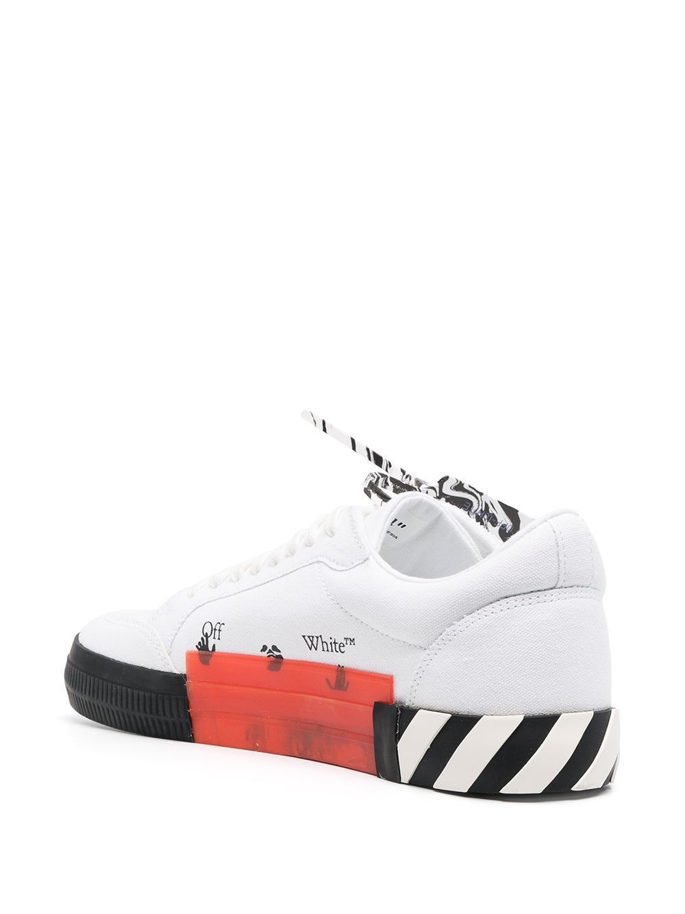 OFF-WHITE Low Vulcanized Canvas Sneakers White/Purple - Maison De Fashion 