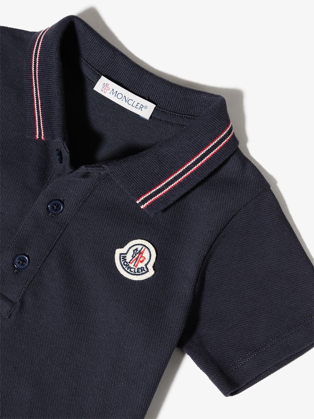 MONCLER BABY Logo Patch Romper Navy – MAISONDEFASHION.COM