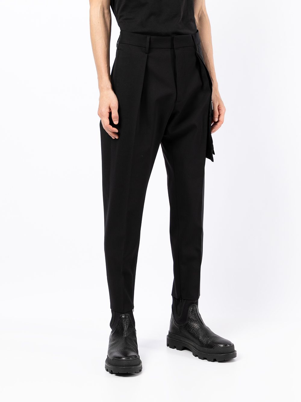 DSQUARED2 Slim-cut tapered trousers Black - MAISONDEFASHION.COM