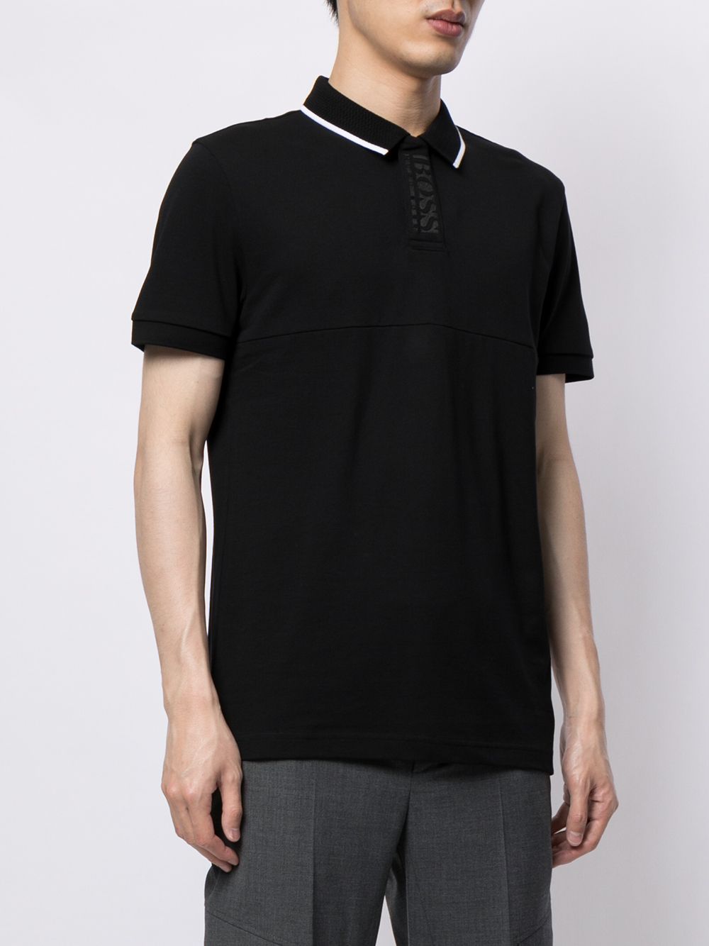 BOSS Slim Fit Polo Shirt Black - MAISONDEFASHION.COM