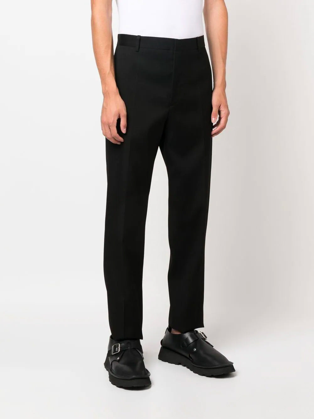 JIL SANDER Wool Trousers Black - MAISONDEFASHION.COM