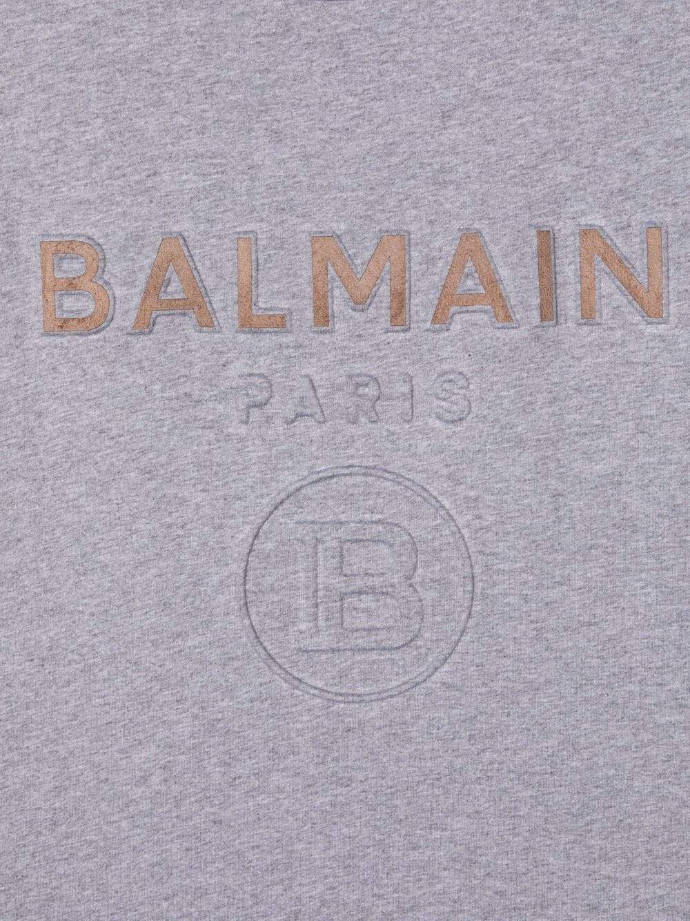 BALMAIN KIDS Logo print T-shirt Grey - MAISONDEFASHION.COM