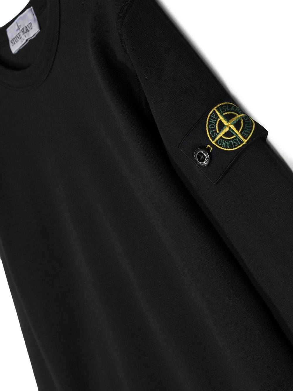 STONE ISLAND KIDS Compass Logo Patch Sweatshirt Black - MAISONDEFASHION.COM