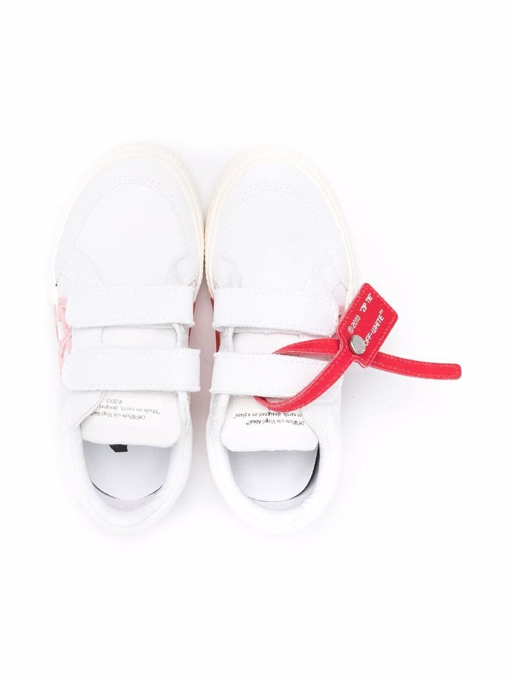 OFF-WHITE KIDS Vulcanized low strapped sneakers Strap White/Pink - MAISONDEFASHION.COM