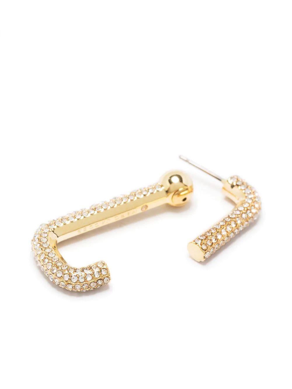 MARC JACOBS WOMEN The J Marc Pavé Hoops Gold/Crystal - MAISONDEFASHION.COM