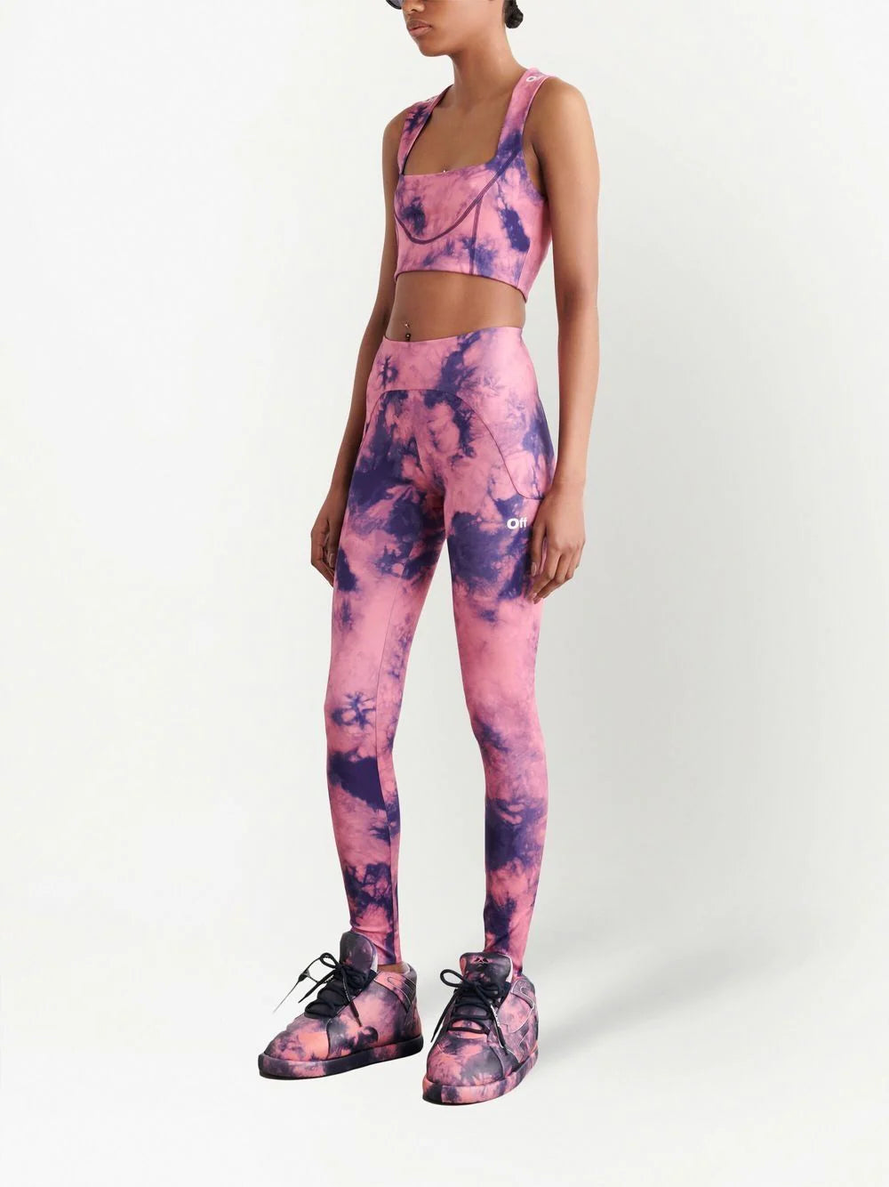 OFF-WHITE WOMEN Tie Dye Leggings Pink/Blue - MAISONDEFASHION.COM