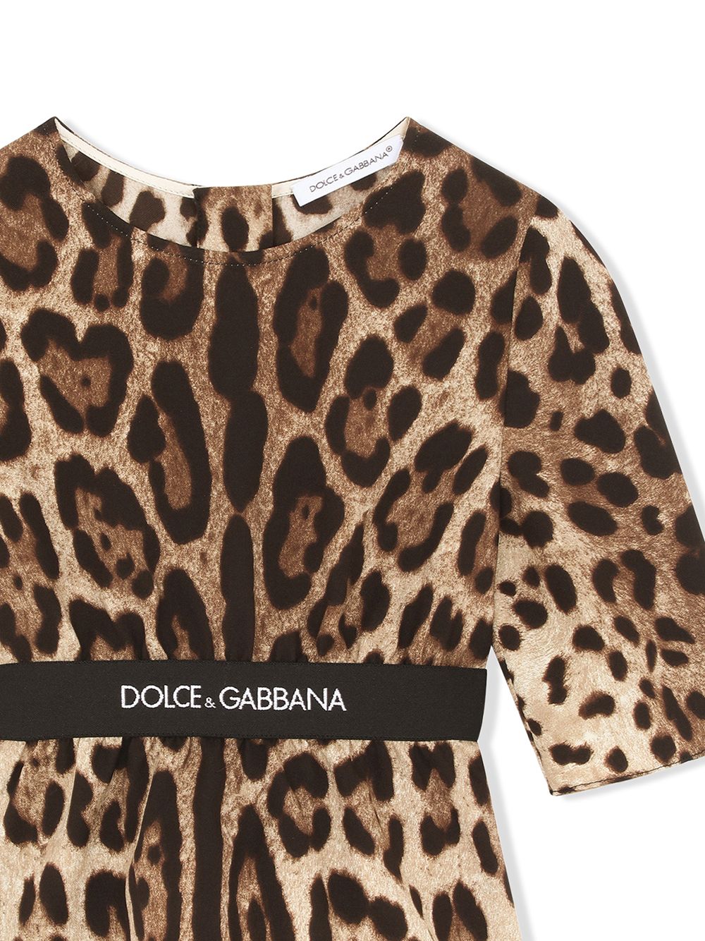 DOLCE & GABBANA KIDS Leopard-print stretch-silk top Brown - MAISONDEFASHION.COM