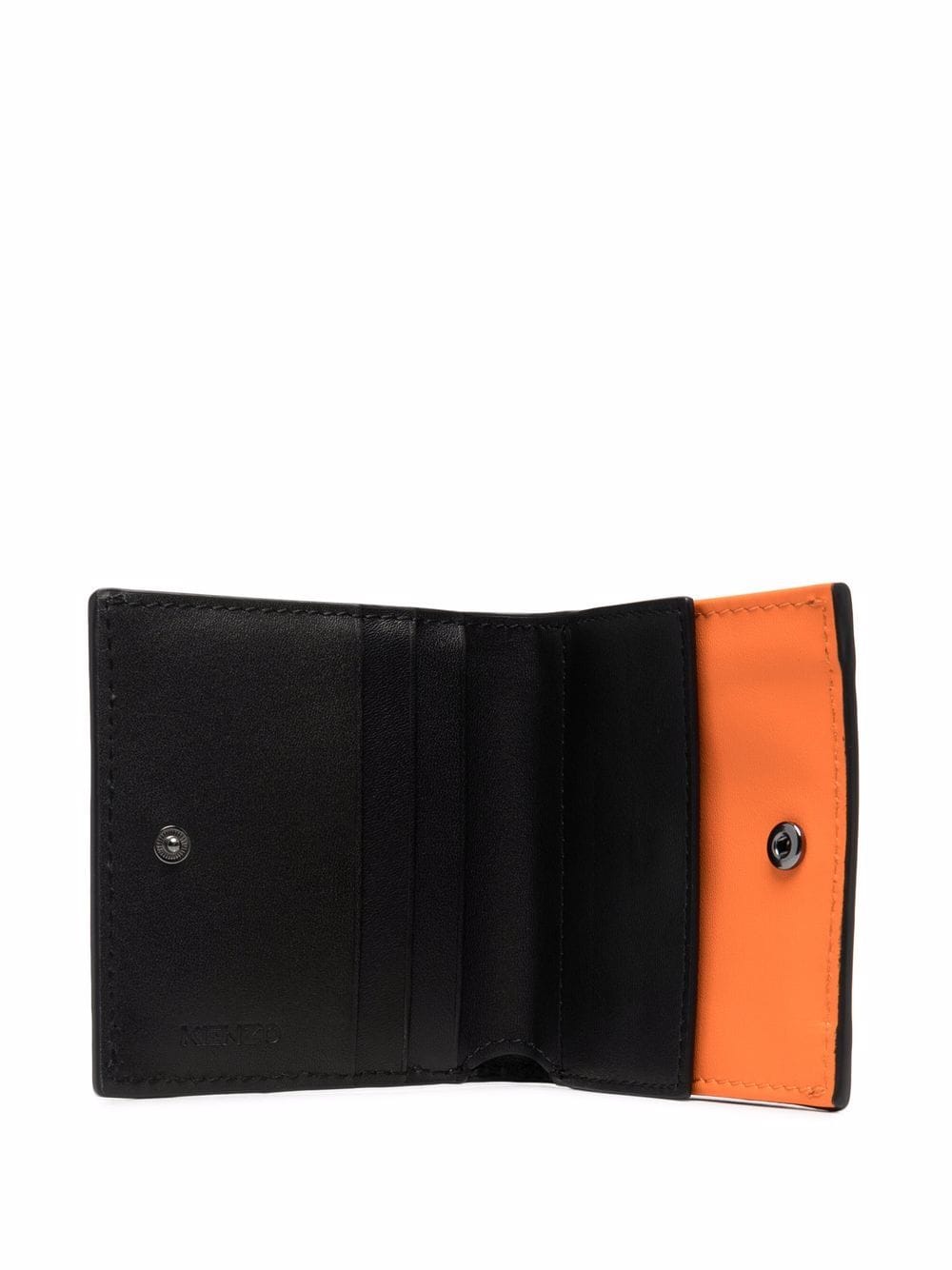 KENZO Tiger-head Slim Fold Wallet Black - MAISONDEFASHION.COM