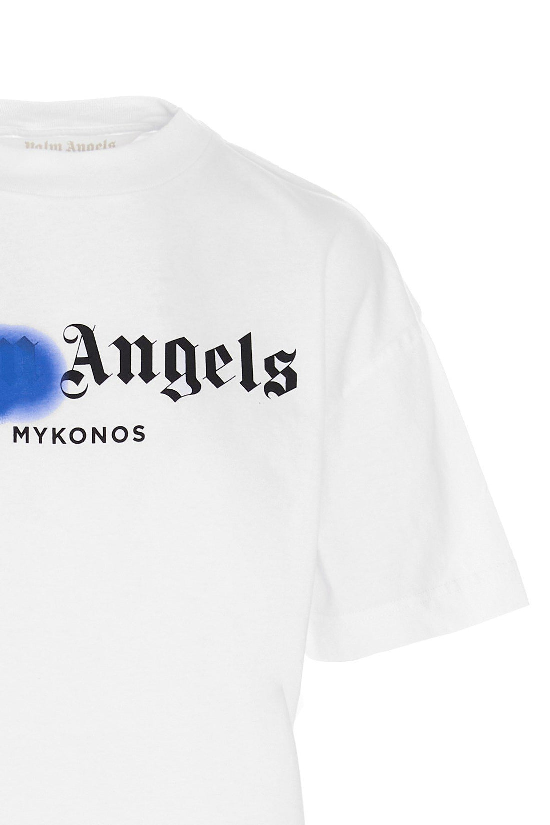 PALM ANGELS WOMEN Mykonos Sprayed T-Shirt White - MAISONDEFASHION.COM