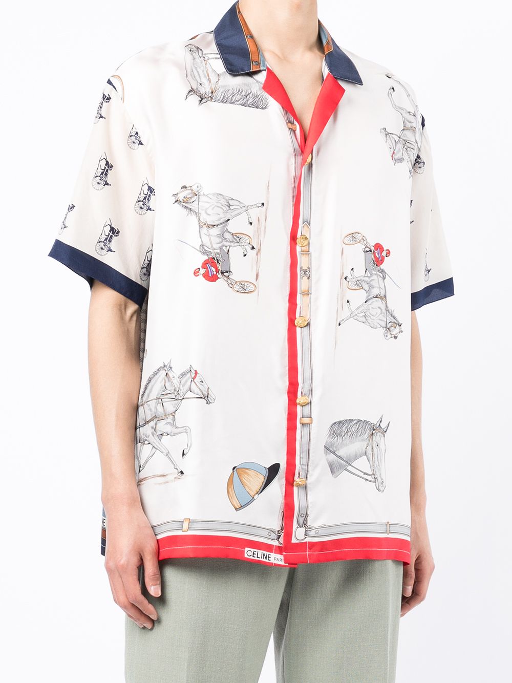 J. LOGAN HOME Florent Horse motif-print silk shirt - MAISONDEFASHION.COM