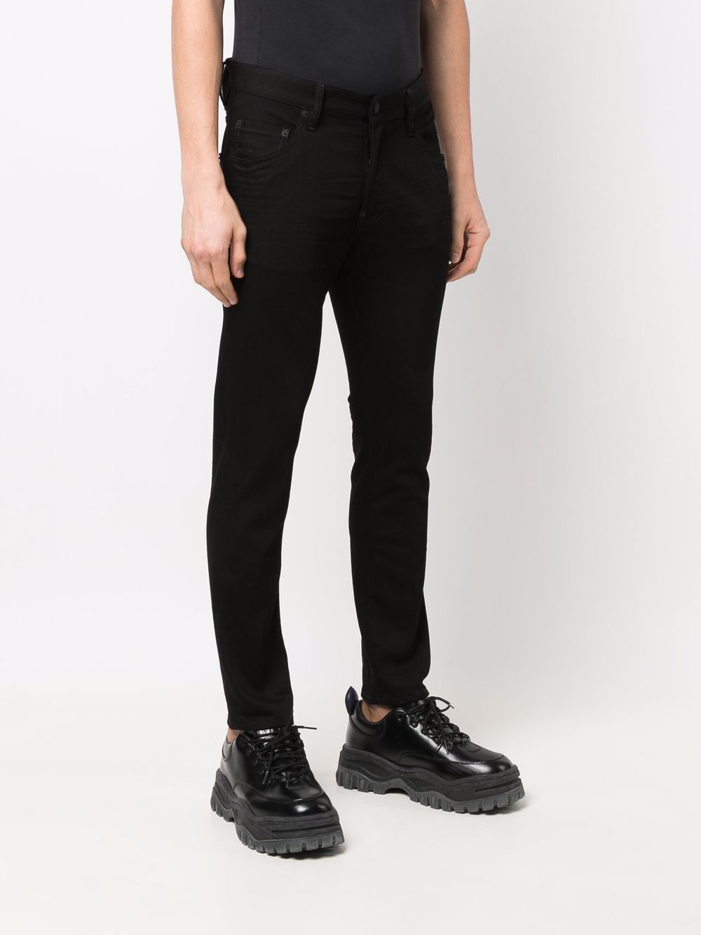 DSQUARED2 Black Bull Low-Rise Skinny Jeans - MAISONDEFASHION.COM