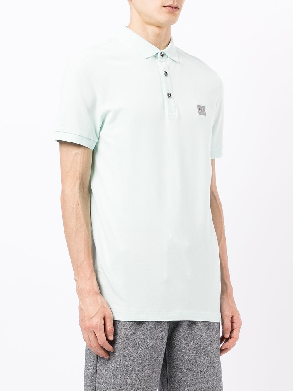 BOSS Logo-patch polo shirt Green - MAISONDEFASHION.COM