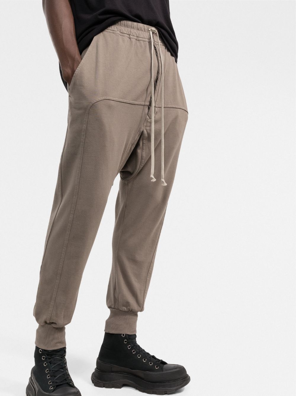 RICK OWENS DRKSHDW Drop-crotch drawstring trousers Brown - MAISONDEFASHION.COM