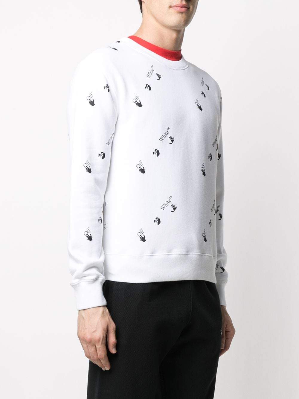 OFF-WHITE All Over Logo Slim Sweatshirt White