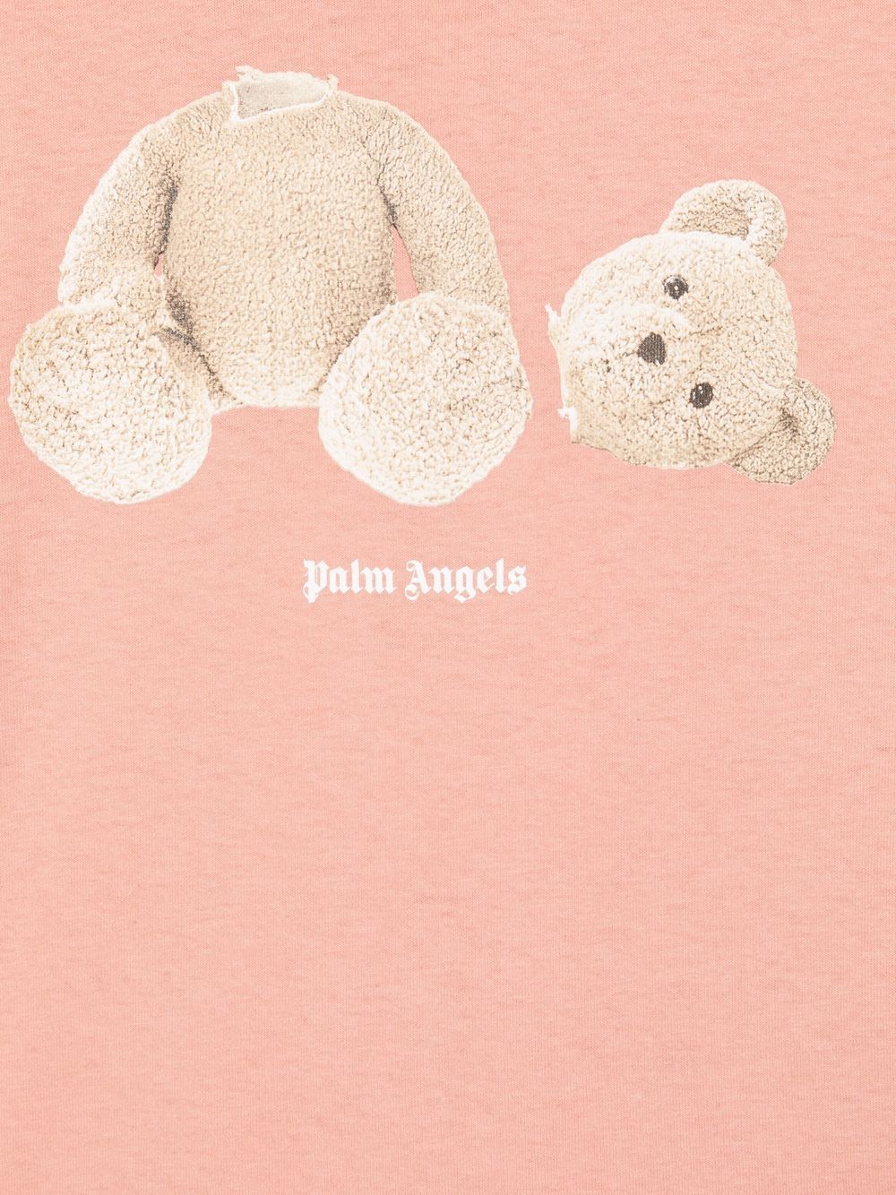 PALM ANGELS KIDS Bear T-Shirt Pink/Brown - MAISONDEFASHION.COM