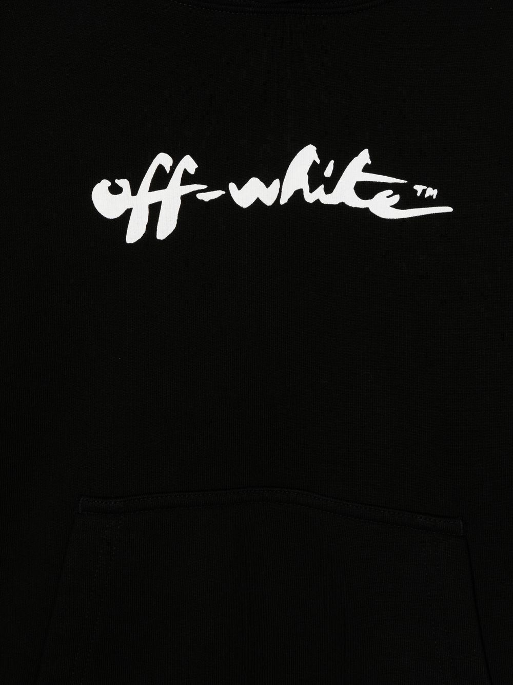 OFF-WHITE KIDS Script Logo Hoodie Black/White - MAISONDEFASHION.COM