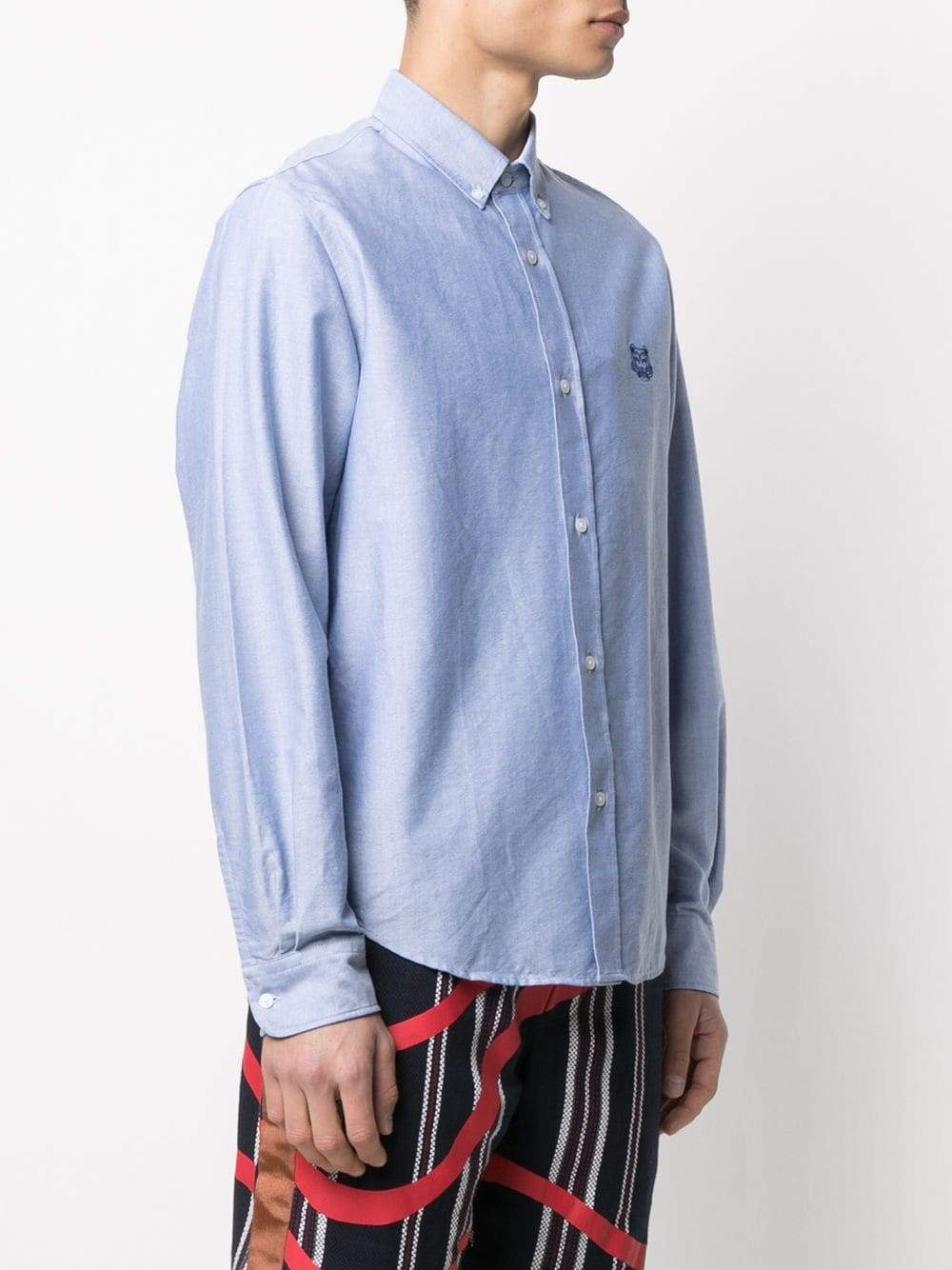 Kenzo Tiger Embroidered Shirt Blue - MAISONDEFASHION.COM